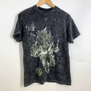 Dragon Ball Z Boy's Goku T Shirt Anime Black‎ Wash Graphic Tee Size M